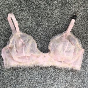 VS bra pink & gold see thru floral